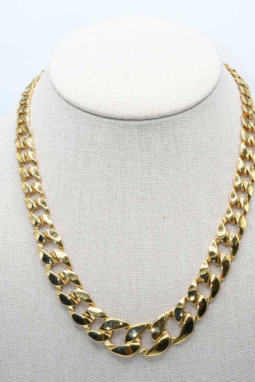 Vintage Monet Gold Link Necklace 18" Chunky Chain Statement Signed
